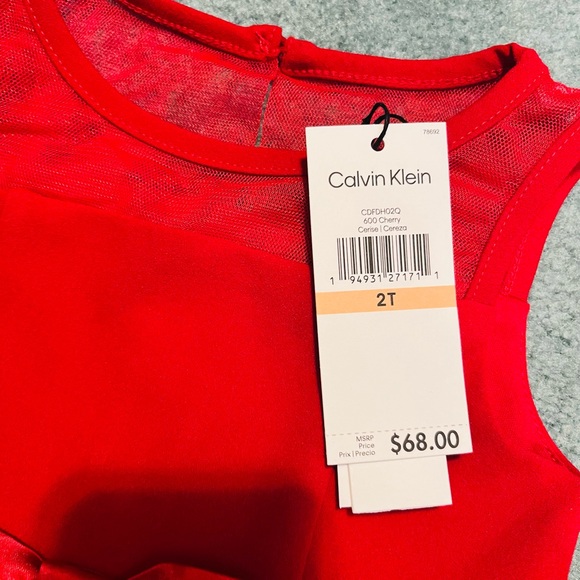 Calvin Klein Toddler Girl Illusion Fit & Flare Dress NWT - Picture 4 of 7